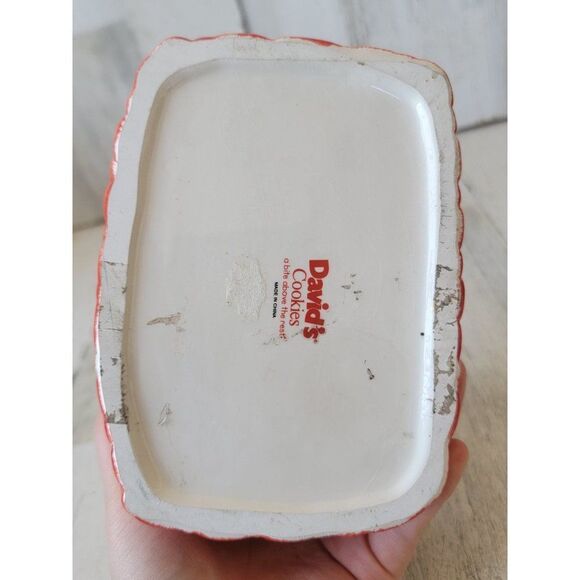 David's cookies red quilted purse ceramic cookie jar decor home - Picture 12 of 12